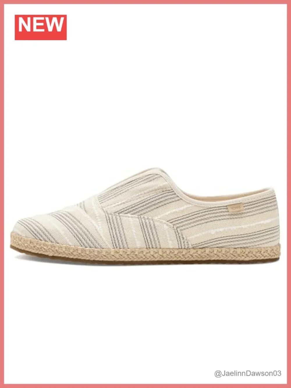 TOMS Palmera Plus Slip-On Espadrille Flats Cotton Breathable Low Top Rope Wrap